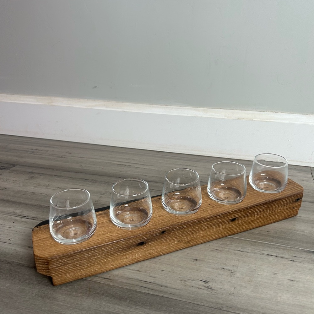 Wooden Flight Board with Glasses